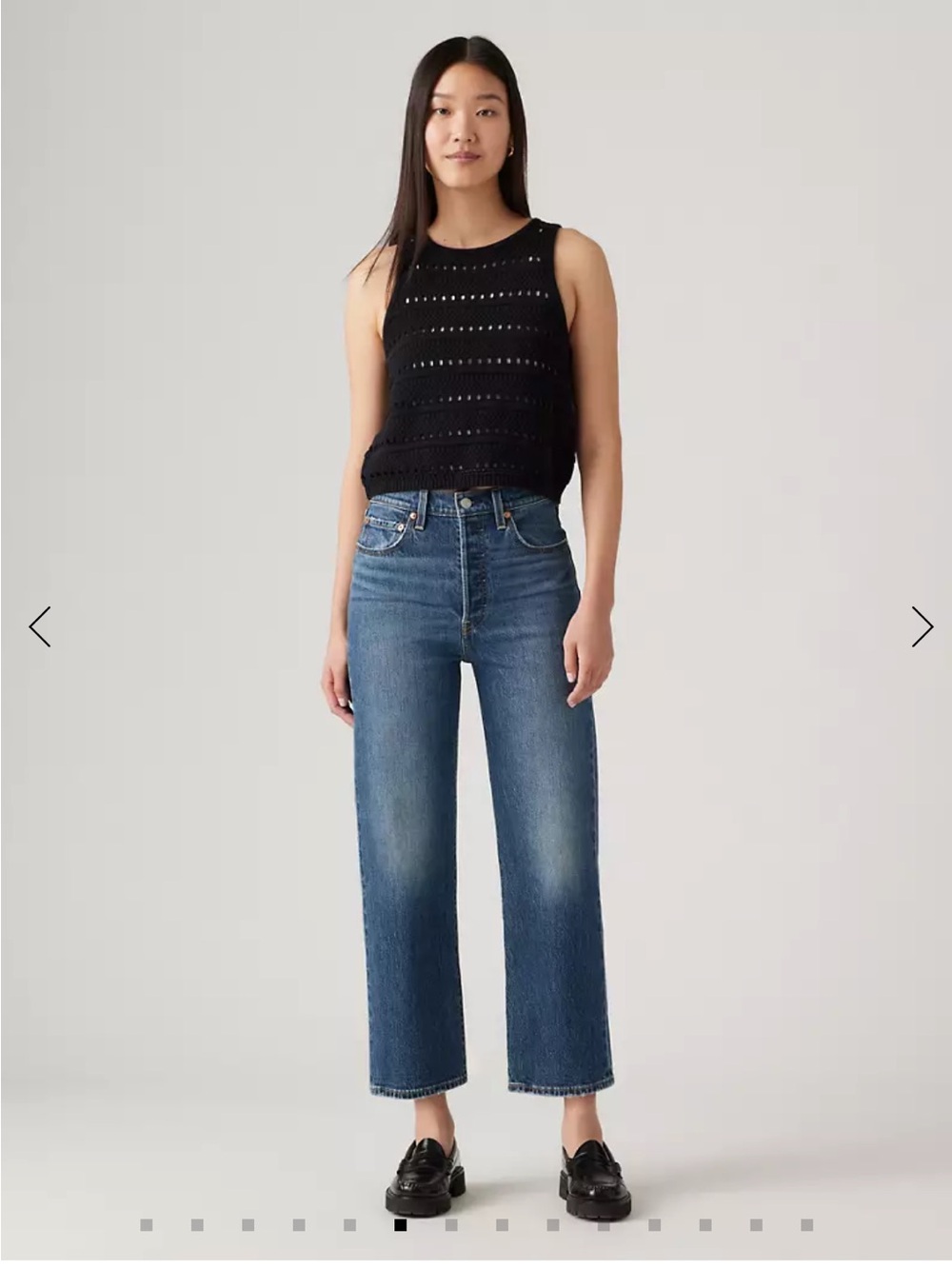 Levi's Women's Ribcage Straight Leg Jeans in Medium Blue Denim